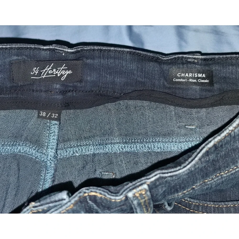 34 Heritage Charisma Jeans Mens 38x32 Blue Dark Wash Comfort Classic Denim Pant